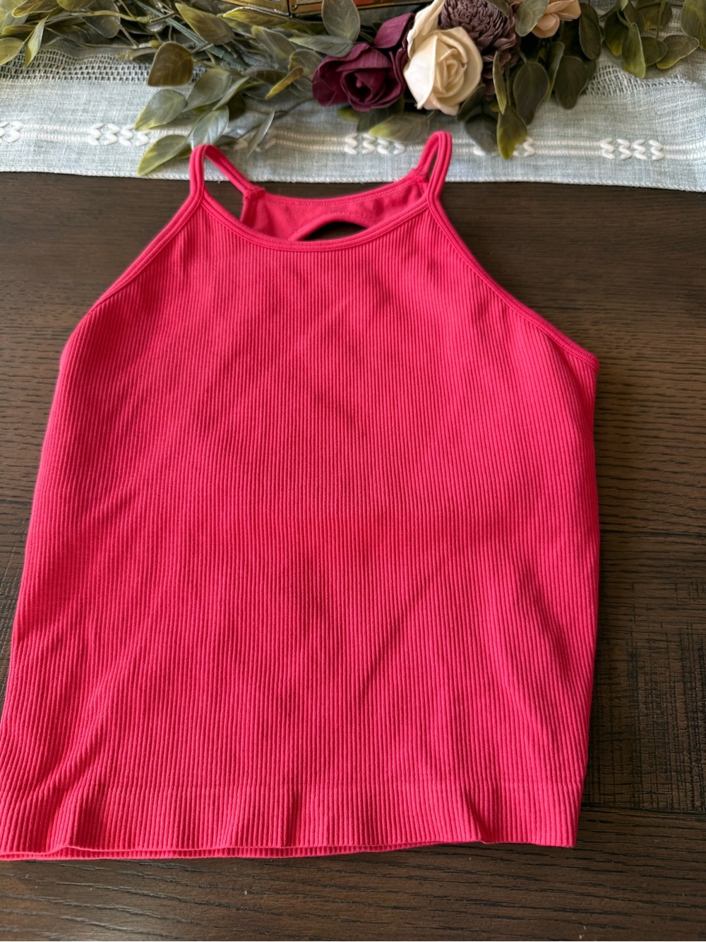 Women's Hot Pink Ribbed Tank Top by Amazon size small